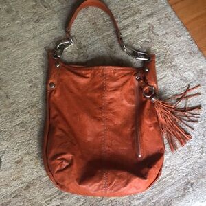 b. makowsky Coral Color Leather Luxury Shoulder Bag Fashion